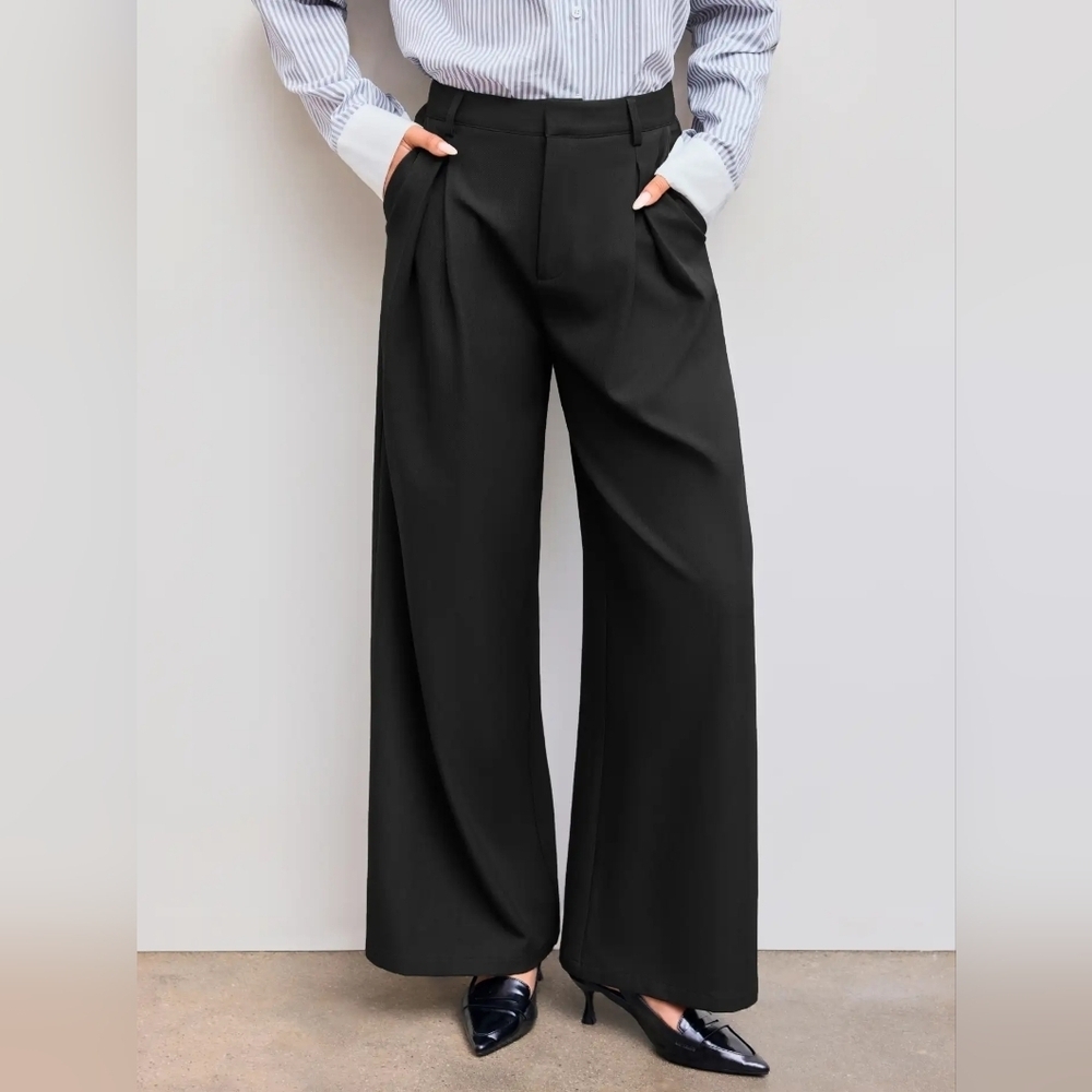 Cider Black Wide Leg Women's Trousers M Businness Casual CKB Core